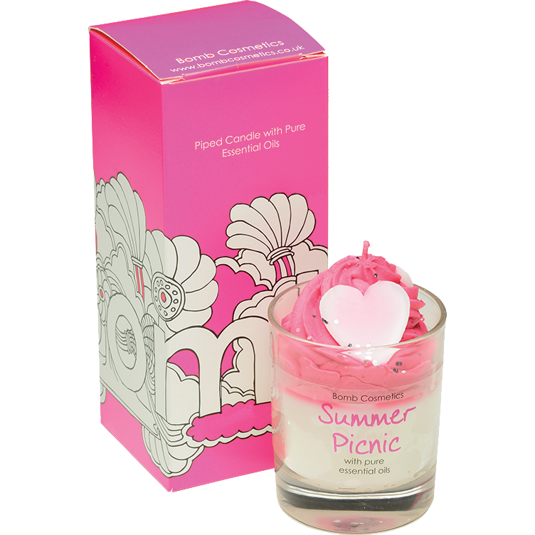 Summer Picnic Piped Glass Candle